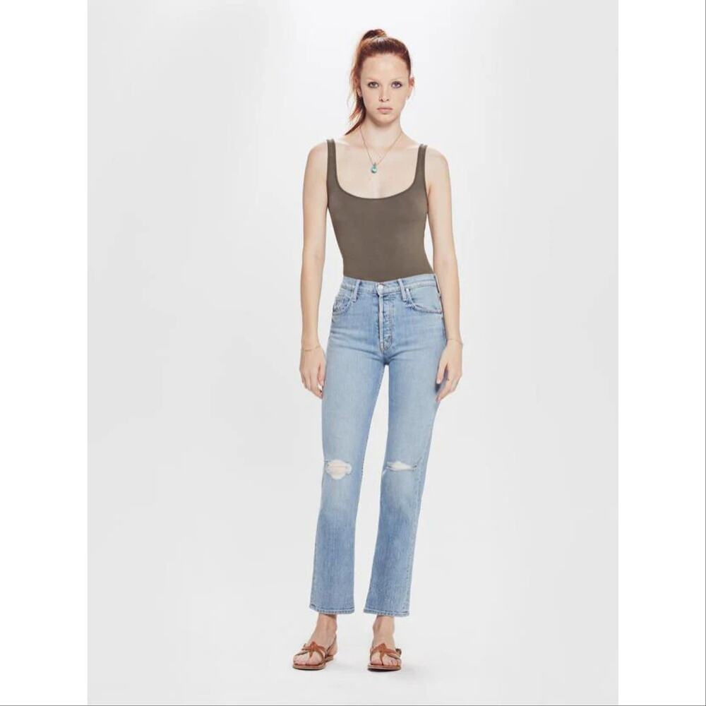 MOTHER Light Blue Straight Leg Jeans - Picture 2 of 11